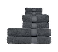 Christy Renaissance 6 Piece Bath Sheet Set | Ash Grey | 100% Egyptian Cotton Pile | Luxuriously Soft and Super Absorbent | 675 GSM | 2 Bath Sheets 2 Hand Towels 2 Face Cloths