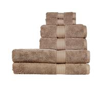 Christy Renaissance 6 Piece Bath Sheet Set | Mink Brown | 100% Egyptian Cotton Pile | Luxuriously Soft and Super Absorbent | 675 GSM | 2 Bath Sheets 2 Hand Towels 2 Face Cloths