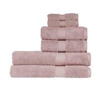 Christy Renaissance 6 Piece Bath Sheet Set | Petal Pink | 100% Egyptian Cotton Pile | Luxuriously Soft and Super Absorbent | 675 GSM | 2 Bath Sheets 2 Hand Towels 2 Face Cloths