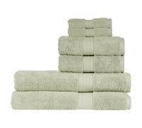 Christy Renaissance 6 Piece Bath Sheet Set | Thyme Green | 100% Egyptian Cotton Pile | Luxuriously Soft and Super Absorbent | 675 GSM | 2 Bath Sheets 2 Hand Towels 2 Face Cloths