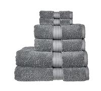 Christy Renaissance 6 Piece Towel Set | Ash Grey | 100% Egyptian Cotton Pile | Luxuriously Soft and Super Absorbent | 675 GSM | 2 Bath Towels 2 Hand Towels 2 Face Cloths