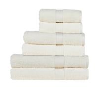 Christy Renaissance Family Towel Set | Parchment Off-White | 100% Egyptian Cotton Pile | Luxuriously Soft and Super Absorbent | 675 GSM | 2 Bath Sheets 2 Bath Towels 2 Hand Towels