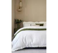 Scallop Edge Cotton Sateen Duvet Sets Christy Green Single