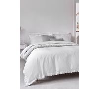 Scallop Edge Cotton Sateen Duvet Sets Christy Grey Super King