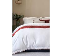 Scallop Edge Cotton Sateen Duvet Sets Christy Red Super King