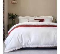 Scallop Edge Cotton Sateen Duvet Sets Christy White Double