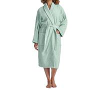 Christy Serene Bath Robe Blue | Super Soft and Fluffy | 100% Combed Cotton | Luxury Dressing Gown | Lightweight, Quick Dry and Snag Free | 320GSM Womens Bathrobe | Medium | Duck Egg