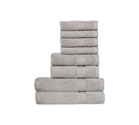 Christy 'serene' Pastel 100% Combed Cotton 8 Piece Towel Bundle In Light Grey Light Grey One Size