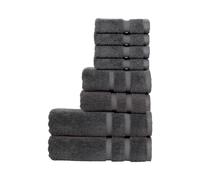 Christy 'signum' Heavyweight 100% Combed Cotton 8 Piece Towel Bundle In Dark Grey Dark Grey One Size