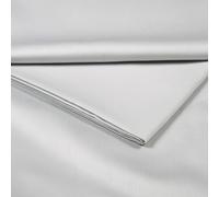 400TC Luxury Cotton Sateen Plain Dye Bedding Flat Sheets Christy Light Grey Super King Flat