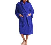 Christy Super Soft Cosy Bath Robe | Luxury Dressing Gown | Quick Dry, Snag Free | Lightweight 320GSM Womens Bathrobe | Soft Cotton Velour Inner Lining | Size Small-Medium (UK 8-14) | Blue Velvet