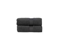 Christy Supreme Hygro 2 Hand Towels Set | Graphite Dark Grey | 100% Luxury Supima Cotton | Ultra Soft | Super Absorbent | 650GSM | Plush and Long Lasting