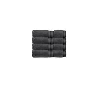 Christy Supreme Hygro 4 Face Cloths Set | Graphite Dark Grey | 100% Luxury Supima Cotton | Ultra Soft | Super Absorbent | 650GSM | 4 Wash Cloth Flannels