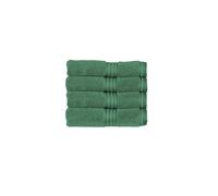 Christy Supreme Hygro 4 Face Cloths Set | Spruce Green | 100% Luxury Supima Cotton | Ultra Soft | Super Absorbent | 650GSM | 4 Wash Cloth Flannels