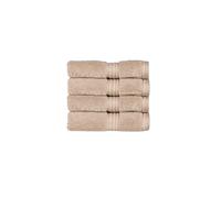 Christy Supreme Hygro 4 Face Cloths Set | Stone Beige | 100% Luxury Supima Cotton | Ultra Soft | Super Absorbent | 650GSM | 4 Wash Cloth Flannels
