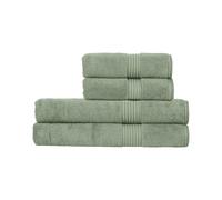Christy Supreme Hygro 4 Piece Bath Sheet Set | Bay Leaf Green | 100% Luxury Supima Cotton | Ultra Soft | Super Absorbent | 650GSM | 2 Bath Sheets 2 Hand Towels