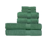 Christy Supreme Hygro 6 Piece Bath Sheet Set | Spruce Green | 100% Luxury Supima Cotton | Ultra Soft | Super Absorbent | 650GSM | 2 Bath Sheets 2 Hand Towels 2 Face Cloths
