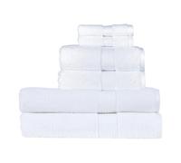 Christy Supreme Hygro 6 Piece Bath Sheet Set | White | 100% Luxury Supima Cotton | Ultra Soft | Super Absorbent | 650GSM | 2 Bath Sheets 2 Hand Towels 2 Face Cloths