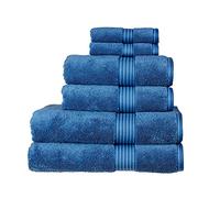 Christy Supreme Hygro 6 Piece Towel Set | Deep Sea Blue | 100% Luxury Supima Cotton | Ultra Soft | Super Absorbent | 650GSM | 2 Bath Towels 2 Hand Towels 2 Face Cloths