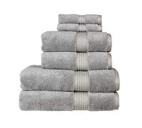 Christy Supreme Hygro 6 Piece Towel Set | Silver Grey | 100% Luxury Supima Cotton | Ultra Soft | Super Absorbent | 650GSM | 2 Bath Towels 2 Hand Towels 2 Face Cloths