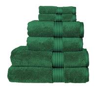 Christy Supreme Hygro 6 Piece Towel Set | Spruce Green | 100% Luxury Supima Cotton | Ultra Soft | Super Absorbent | 650GSM | 2 Bath Towels 2 Hand Towels 2 Face Cloths