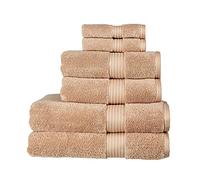 Christy Supreme Hygro 6 Piece Towel Set | Stone Beige | 100% Luxury Supima Cotton | Ultra Soft | Super Absorbent | 650GSM | 2 Bath Towels 2 Hand Towels 2 Face Cloths