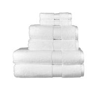 Christy Supreme Hygro 6 Piece Towel Set | White | 100% Luxury Supima Cotton | Ultra Soft | Super Absorbent | 650GSM | 2 Bath Towels 2 Hand Towels 2 Face Cloths