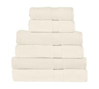 Christy Supreme Hygro Family Towel Set | Almond White | 100% Luxury Supima Cotton | Ultra Soft | Super Absorbent | 650GSM | 2 Bath Sheets 2 Bath Towels 2 Hand Towels