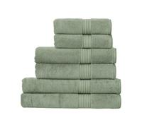 Christy Supreme Hygro Family Towel Set | Bay Leaf Green | 100% Luxury Supima Cotton | Ultra Soft | Super Absorbent | 650GSM | 2 Bath Sheets 2 Bath Towels 2 Hand Towels