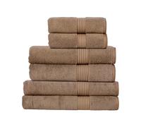 Christy Supreme Hygro Family Towel Set | Mocha Brown | 100% Luxury Supima Cotton | Ultra Soft | Super Absorbent | 650GSM | 2 Bath Sheets 2 Bath Towels 2 Hand Towels