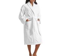 Christy Supreme Velour Bath Robe | Luxuriously Soft Dressing Gown | 400GSM Heavyweight Womens Bathrobe | Sustainably Manufactured 100% Cotton | Size Small | White Colour