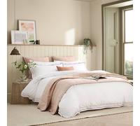 CHRISTY 'Wave Edge' Embroidered Cotton Percale Duvet Cover Sets in Pink | Size: Super King Christy Pink Super King
