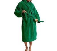 Christy Super Soft Cosy Bath Robe | Luxury Dressing Gown | Quick Dry, Snag Free | Lightweight 320GSM Womens Bathrobe | Soft Cotton Velour Inner Lining | Size Small-Medium (8-14) | Forest Green