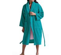 CHRISTY Women's 'Supersoft Cosy' Microvelour Bath Robe in Light Blue | Size: S/M Christy Light Blue S/M