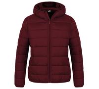 Chrisuno Women's Plus Size Lightweight Puffer Jacket Packable Winter Warm Quilted Bubble Coat Waterproof Windproof Hooded, Wine Red, 2X