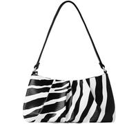 ChrisWish PU Leather Evening Bag Evening Bag Ruched Clutch Purse for Women Detachable Double Shoulder Straps Crossbody Bag(Black White)