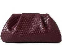 ChrisWish Women's Woven Evening Bag Ruched Dumpling Clutch Purse Detachable Chain Crossbody Bag