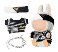 Chritice 3PCS Doll Clothes for Doll,Compatible with Labubu,Vinyl Plush Toy Outfit Set Accessories for 17CM Dolls,1 Hairband,Sweater & Necklace,No Dolls