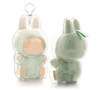Chritice Protective Case Keychain for Have a Seat,Fits Labubu,Hard Transparent PVC Case for 17CM Monster Dolls Dust Display Storage,Easy Installation,Carry and Protect Vinyl Plush Doll