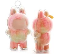 Chritice Protective Case Keychain for Stand Up,Fit Labubu,Hard Transparent PVC Case for 17CM Monster Dolls Dust Display Storage,Easy Installation,Carry and Protect Your Cute Vinyl Plush Doll