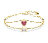 Swarovski Chroma bangle, Heart, Red, Gold-tone plated