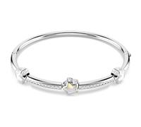 Chroma bangle, Mixed cuts, Star, White, Rhodium plated