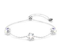 Chroma bracelet, Star, White, Rhodium plated