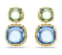 Swarovski Jewellery Swarovski Chroma Cushion Cut Multicoloured Gold Tone Drop Earrings 2.3 x 1.3cm