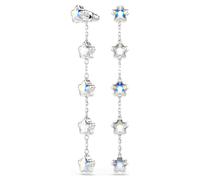 Chroma earrings, Mixed cuts, Star, White, Rhodium plated