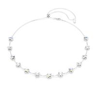 Chroma Necklace, Mixed Sizes, Star, White, Rhodium Finish