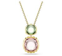 Chroma pendant, Cushion cut, Multicoloured, Gold-tone plated