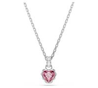 Swarovski Chroma Silver Pink Mixed Cuts Heart Necklace