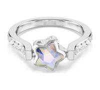 Chroma Ring, Mixed Size, Star, White, Rhodium Finish