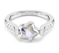 Chroma ring, Star, White, Rhodium plated